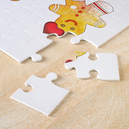 Sneeuwende peperkoekpuzzel legpuzzel (Zijkant)