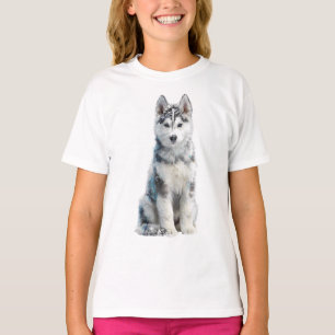 Sneeuwende Siberische Husky Puppy Kinderen T-shirt