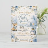 Sneeuwengel Baby Shower Kaart (Staand voorkant)