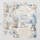 Sneeuwengel Baby Shower Kaart (Voorkant / Achterkant)