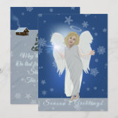 Sneeuwengel Feestdagenkaart (Voorkant / Achterkant)