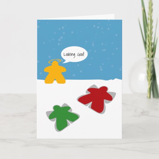 Sneeuwengel Meeples Spreekkaart Kaart (Voorkant)