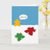 Sneeuwengel Meeples Spreekkaart Kaart (Gele Bloem)