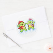 Sneeuwengel Moment Ronde Sticker (Envelop)