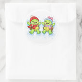 Sneeuwengel Moment Ronde Sticker (Tas)