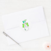 Sneeuwengel Ronde Sticker (Envelop)