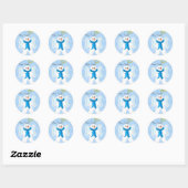 Sneeuwengel Ronde Sticker (Vel)