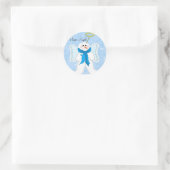 Sneeuwengel Ronde Sticker (Tas)