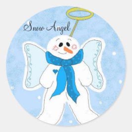 Sneeuwengel Ronde Sticker