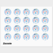 Sneeuwengel Ronde Sticker (Vel)