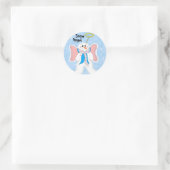 Sneeuwengel Ronde Sticker (Tas)