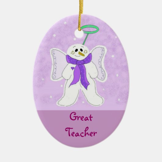 Sneeuwengel voor een geweldige leraar keramisch ornament (Voorkant)