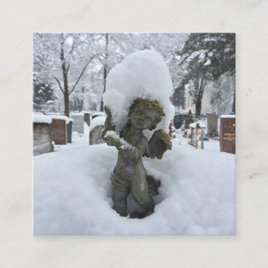Sneeuwengel Winterservices Vierkante Visitekaartje (Voorkant)