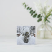 Sneeuwengel Winterservices Vierkante Visitekaartje (Staand voorkant)