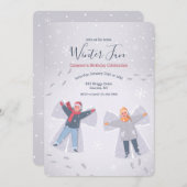 Sneeuwengelen uitnodigingen (Voorkant / Achterkant)