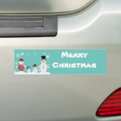 sneeuwfamilie bumpersticker (Op auto)
