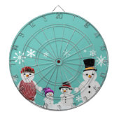 sneeuwfamilie dartbord (Voorkant)