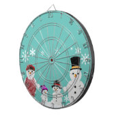 sneeuwfamilie dartbord (Voorkant Rechts)