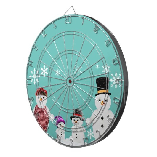sneeuwfamilie dartbord (Voorkant Rechts)