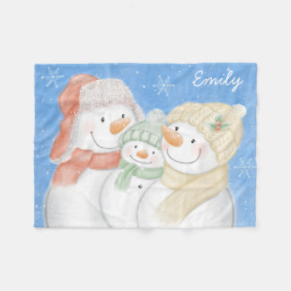Sneeuwfamilie Fleece Deken