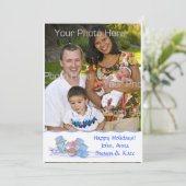 Sneeuwfamilie Fotokaart Feestdagenkaart (Staand voorkant)