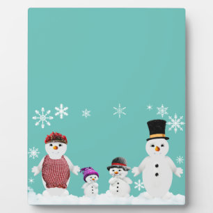 sneeuwfamilie fotoplaat