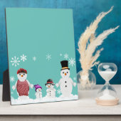 sneeuwfamilie fotoplaat (Zijkant)