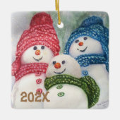 SNEEUWFAMILIE KERAMISCH ORNAMENT (Voorkant)
