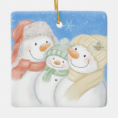 Sneeuwfamilie Keramisch Ornament (Voorkant)