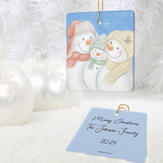 Sneeuwfamilie Keramisch Ornament