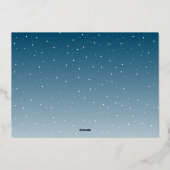 Sneeuwfamilie met kerstbomen - Silver Folie Feestdagenkaart (Achterkant)