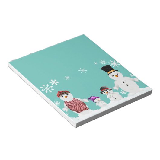 sneeuwfamilie notitieblok (Schuin)