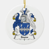 Sneeuwfamiliekust Keramisch Ornament (Voorkant)