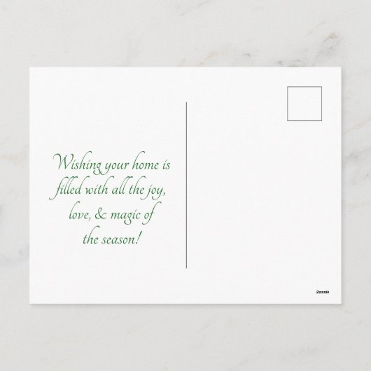 sneeuwfee feestdagenkaart (Achterkant)