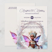 Sneeuwfee roze betoverd bos melanine meisje kaart (Voorkant / Achterkant)