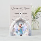 Sneeuwfee winter bos magische portaal meisjes kaart (Staand voorkant)