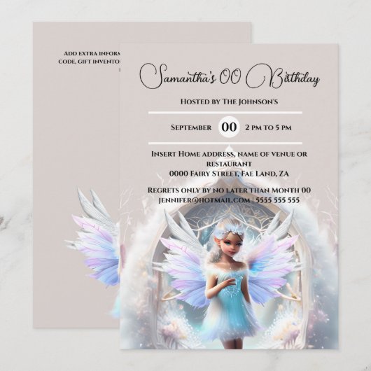 Sneeuwfee winter bos magische portaal meisjes kaart (Voorkant / Achterkant)