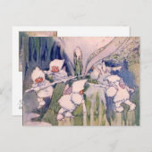 Sneeuwfeeën die sneeuw maken briefkaart (Voorkant / Achterkant)