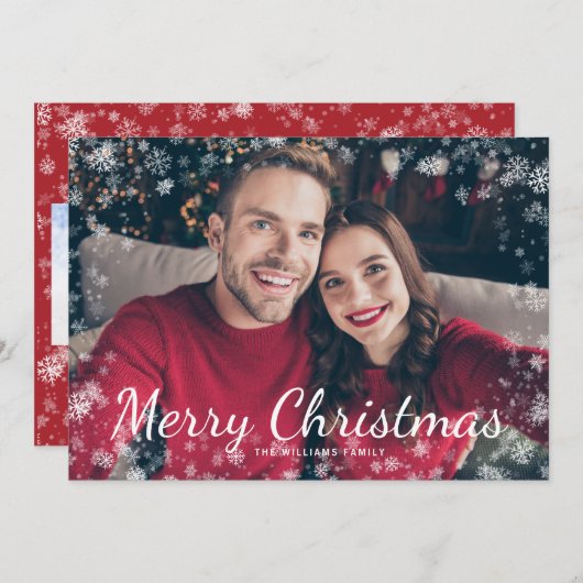 Sneeuwfeest kerstfoto Collage Holiday (Voorkant / Achterkant)