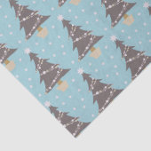 Sneeuwfeest met blauwe kerstbomen tissuepapier (Detail)