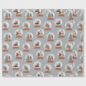 Sneeuwfeest met feestelijke Wereldbollen Cadeaupapier (Vlak)