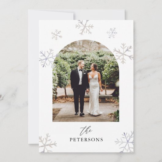 Sneeuwfeestdag Passen getrouwd in aantocht Foto Ke Feestdagenkaart (Voorkant)