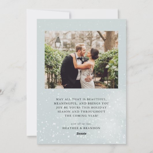 Sneeuwfeestdag Passen getrouwd in aantocht Foto Ke Feestdagenkaart (Achterkant)