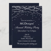 Sneeuwfeestelijke feestdag in het licht Uitnodigin Kaart (Voorkant / Achterkant)