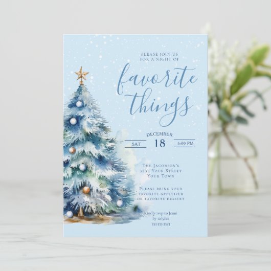 Sneeuwfeestelijke kerstdiner kaart (Staand voorkant)