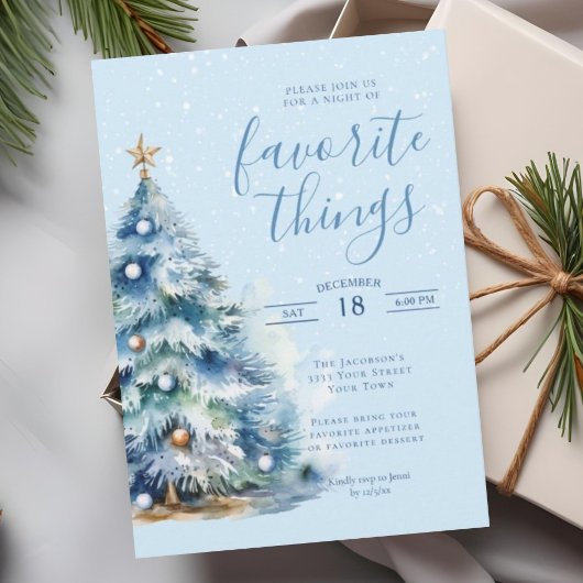 Sneeuwfeestelijke kerstdiner kaart