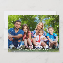 Sneeuwfeestkaart voor fijne kerst feestdagenkaart