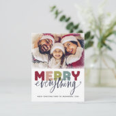 Sneeuwfeestkaart voor fijne kerst feestdagenkaart (Staand voorkant)