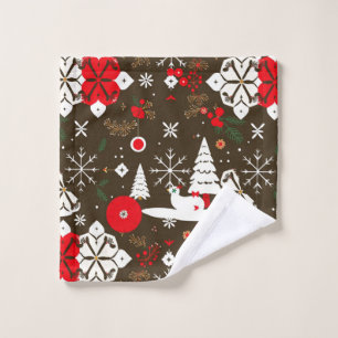 sneeuwfestiviteiten-patroon bad handdoek