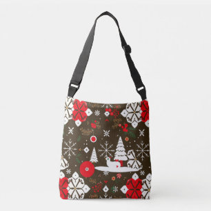 sneeuwfestiviteiten-patroon crossbody tas